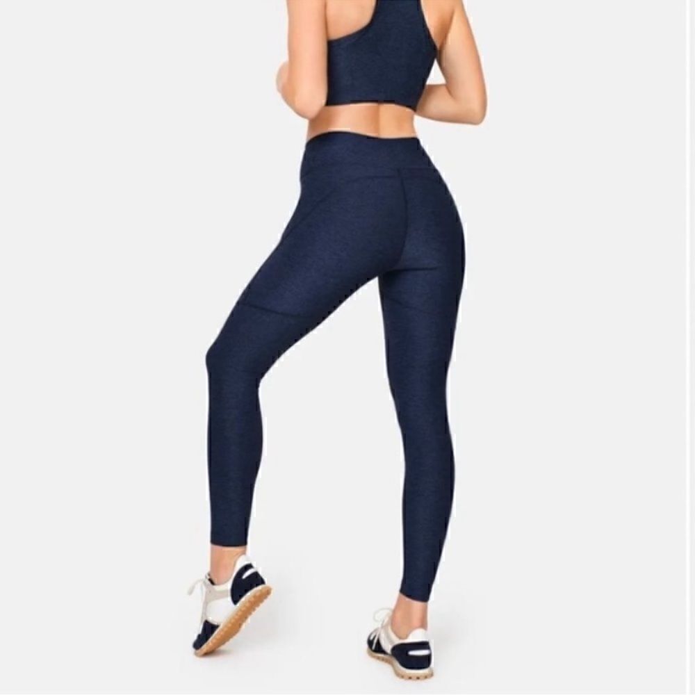 Outdoor Voice Navy Marled Leggings Sz Medium
